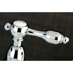 Bridge Kitchen Faucet, Heirloom, Two-Handle with Brass Sprayer in Polished Chrome