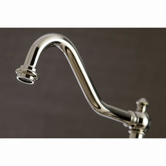 Bridge Kitchen Faucet, Restoration, Two-Handle, 4-Hole, Deck Mount, Polished Nickel