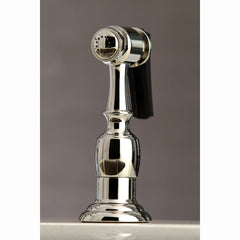 Bridge Kitchen Faucet, Restoration, Two-Handle, 4-Hole, Deck Mount, Polished Nickel
