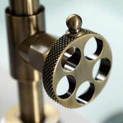 Bridge Kitchen Faucet, Sona, Two-Handle with Brass Sprayer in Antique Brass