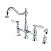 Bridge Kitchen Faucet, Wilshire, Two-Handle 4-Hole in Polished Chrome