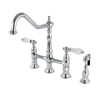 Bridge Kitchen Faucet, Wilshire, Two-Handle 4-Hole in Polished Chrome