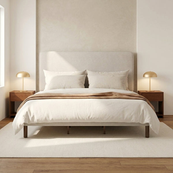 Grevane Britta Upholstered Platform Bed with Piped Detail Headboard
