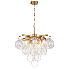 Bubble Chandelier, 8 Lights, Brushed Gold with Clear Glass