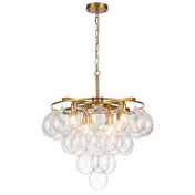 Bubble Chandelier, 8 Lights, Brushed Gold with Clear Glass