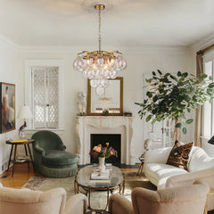 Bubble Chandelier, 8 Lights, Brushed Gold with Clear Glass
