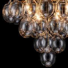 Bubble Chandelier, 8 Lights, Brushed Gold with Clear Glass