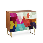 Buffet Cabinet with 2 Doors in Walnut Finish with Gold Legs