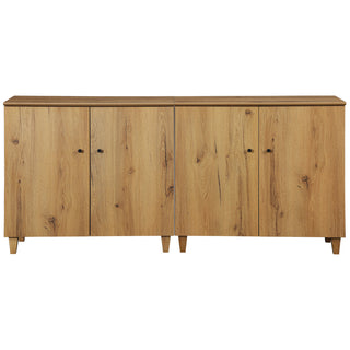 Buffet Cabinets, Set of 2, Oak Brown Wood with Four Doors