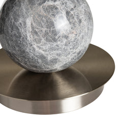 Buffet Lamp with Brushed Nickel Stem and Gray Marble Base