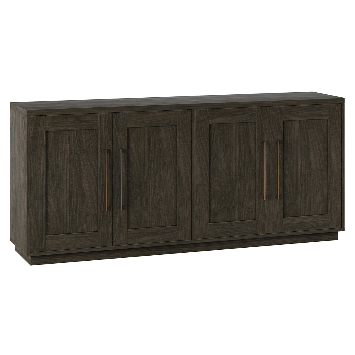 Buffet Table, 68-Inch Manufactured Wood in Alder Brown with Metal Handles