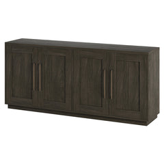 Buffet Table, 68-Inch Manufactured Wood in Alder Brown with Metal Handles