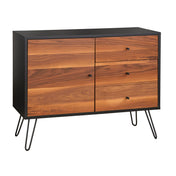 Buffet with 3 Drawers and 1 Door, Walnut Manufactured Wood