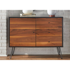 Buffet with 3 Drawers and 1 Door, Walnut Manufactured Wood