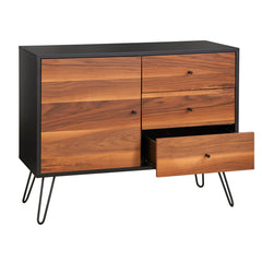 Buffet with 3 Drawers and 1 Door, Walnut Manufactured Wood