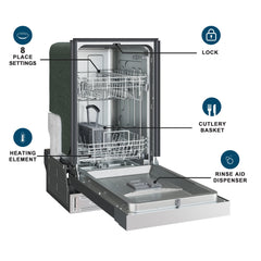Built-In Dishwasher, 18 Inch, 8 Place Settings, Stainless Steel