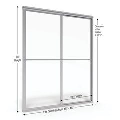 Bypass Shower Door, Deluxe, Tempered Glass, 45-48 In. W, Chrome