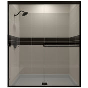 Shower Door, Bypass Semi-Frameless with Header in Oil Rubbed Bronze