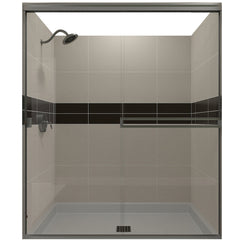 Bypass Shower Door, Semi-Frameless, Tempered Clear Glass, Oil Rubbed Bronze
