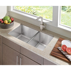 Prep 1600 Series Stainless Steel Undermount 34" x 20" Double Bowl Kitchen Sink | product photo