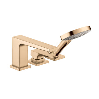 Metropol Single Handle Deck Mounted Roman Tub Faucet Trim with Diverter and Handshower in Bronze