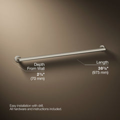 Kohler Components Grab Bar in Vibrant Brushed Nickel | product photo