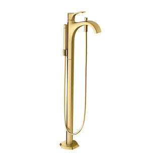 Locarno Single Handle Floor Mounted Freestanding Tub Filler Trim in Brushed Gold Optic
