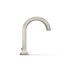 Kohler Occasion Widespread Bathroom Sink Faucet Spout with Cane Design and Drain Assembly in Vibrant Brushed Nickel | product photo