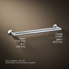 Components Double Towel Bar in Polished Chrome | product photo