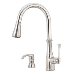 Wheaton Pull-Down Single Handle Kitchen Faucet in Stainless Steel | product photo