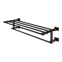 Essentials Cube Wall Mounted Towel Rack in Matte Black | product photo