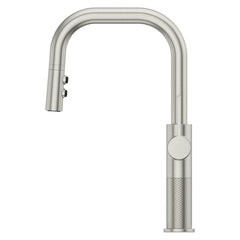 Pull Down Single Handle Kitchen Faucet in Stainless Steel | product photo