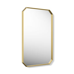 Claude 22" X 34" Rectangular Framed Mirror in Vibrant Brushed Moderne Brass | product photo