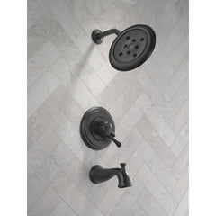 Tub and Shower Faucet Trim Kit with Monitor in Matte Black | product photo