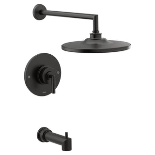 Arris Posi-Temp Tub and Shower Trim Kit with 10-Inch Eco-Performance Rain Shower in Matte Black