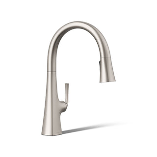 Graze Pull-Down Single Handle Kitchen Faucet With Three-Function Sprayhead With Accessories