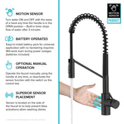 Oletto Touchless Sensor Commercial Pull-Down Single Handle Kitchen Faucet with QuickDock Top Mount Assembly in Matte Black