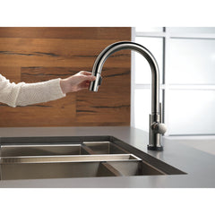 Trinsic Black Stainless Touch Kitchen Faucet with Pull Down Sprayer | product photo