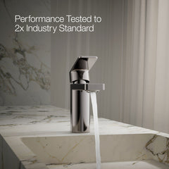 Kohler Parallel Single Hole Bathroom Faucet with Drain Assembly in Vibrant Titanium | product photo