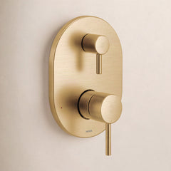 Align M-CORE 3-Series 2-Handle Shower Trim With Integrated Transfer Valve, Valve Required in Brushed Gold | product photo