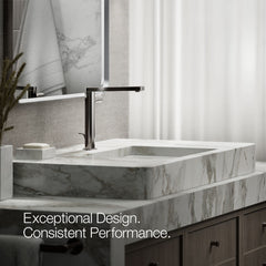 Single-Handle Bathroom Faucet with Drain Assembly in Vibrant Titanium | product photo