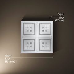 Kohler WaterTile Rain Overhead Showering Panel with 4 22-Nozzle Sprayheads | product photo