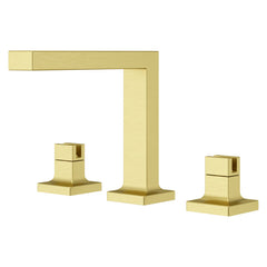 Verve 8 in - 15 in. Widespread Bathroom Faucet without Handles with Square Spout in Brushed Gold | product photo