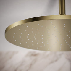 Contemporary 14 In. Round Single-Function Rainhead 2.5 Gpm in Gold | detail photo