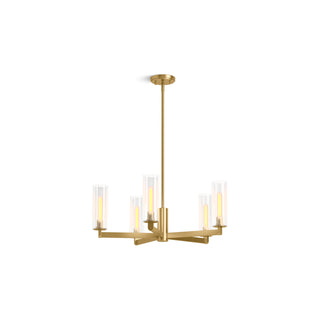 Crue 26 In. Chandelier in Brushed Brass