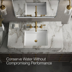 Kohler Artifacts Widespread Bathroom Faucet Spout with Drain Assembly in Vibrant Brushed Moderne Brass | product photo