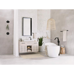 Doux Single Hole Bathroom Faucet with Drain Assembly in Matte Black | product photo