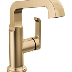 Tetra Single Hole Bathroom Faucet, Single Handle Bathroom Sink Faucet with Drain Assembly in Bronze | product photo