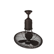 Caged Ceiling Fan with 3 Metal Blades and Remote in Aged Bronze