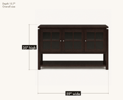 Size | overall dimensions, 59 inches wide by 35 inches high by 15.7 inches deep